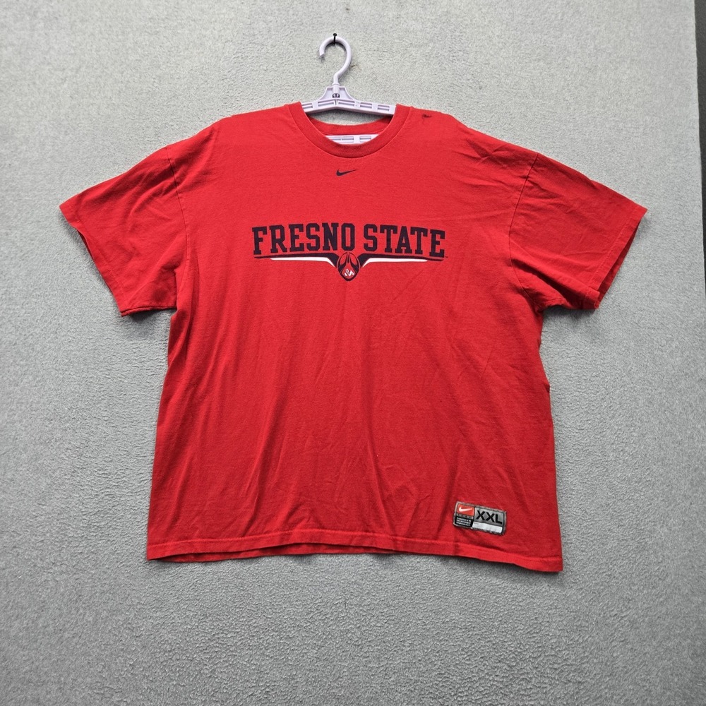 VINTAGE Fresno State Bulldogs Men Shirt 2XL XXL Red Nike Graphic College Logo